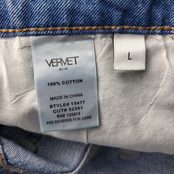 Vervet Womens Super High Rise Distresseed Denim Shorts Size Large - Picture 4 of 5